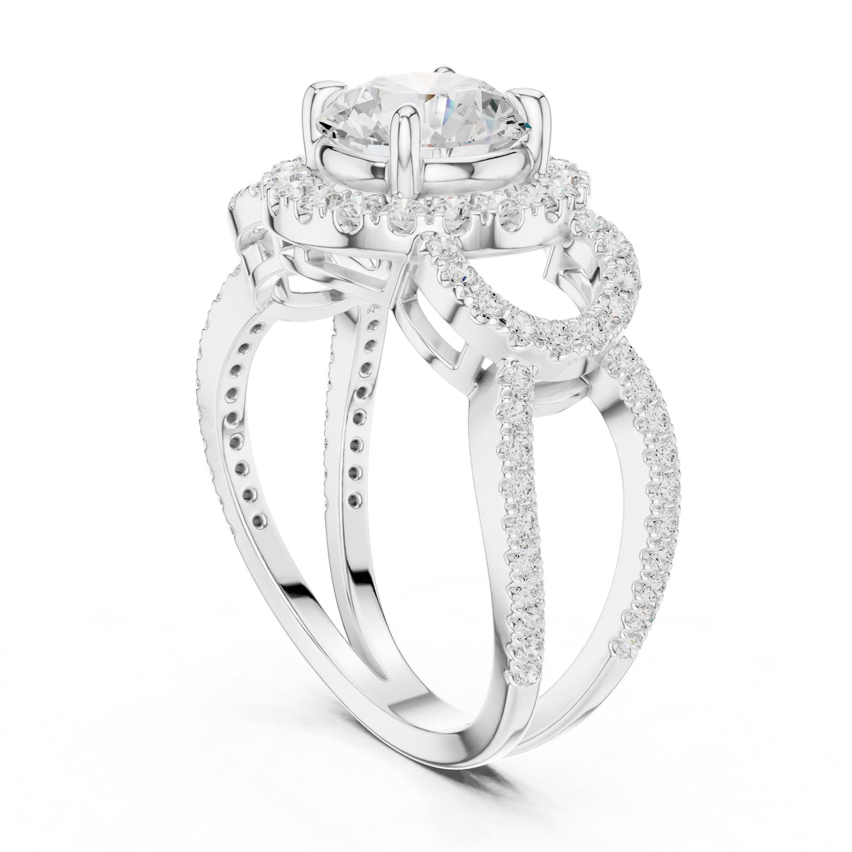 Round Halo Lab Grown Diamond Engagement Ring