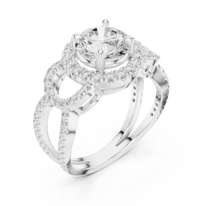 Round Halo Lab Grown Diamond Engagement Ring
