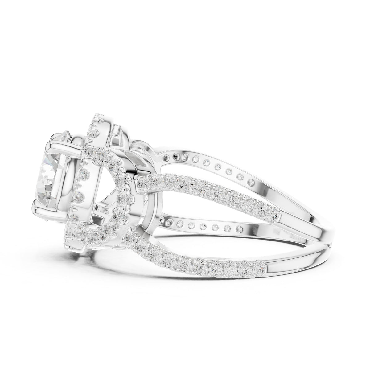 Round Halo Lab Grown Diamond Engagement Ring