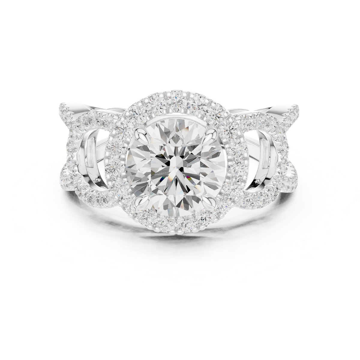 Round Halo Lab Grown Diamond Engagement Ring