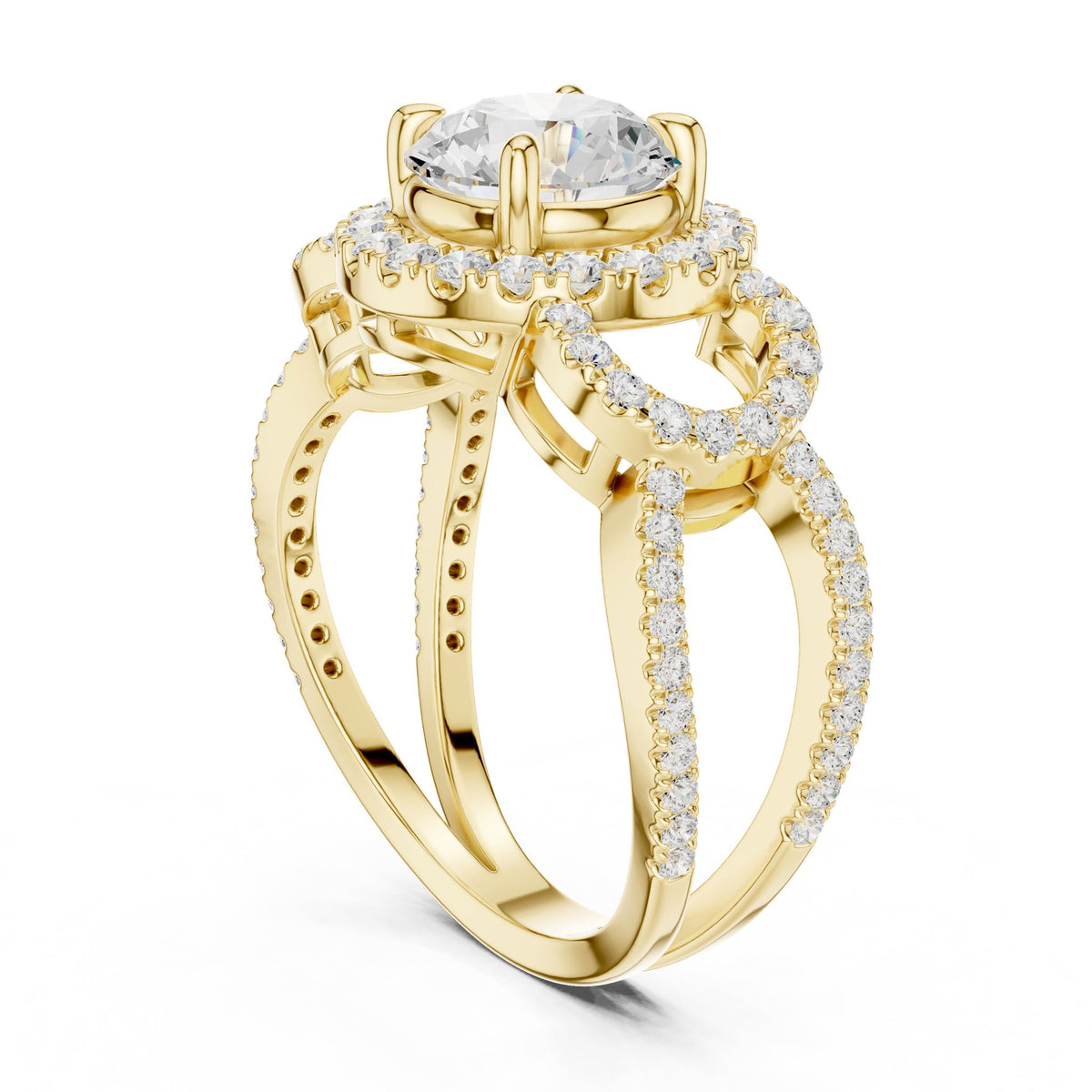 Round Halo Lab Grown Diamond Engagement Ring