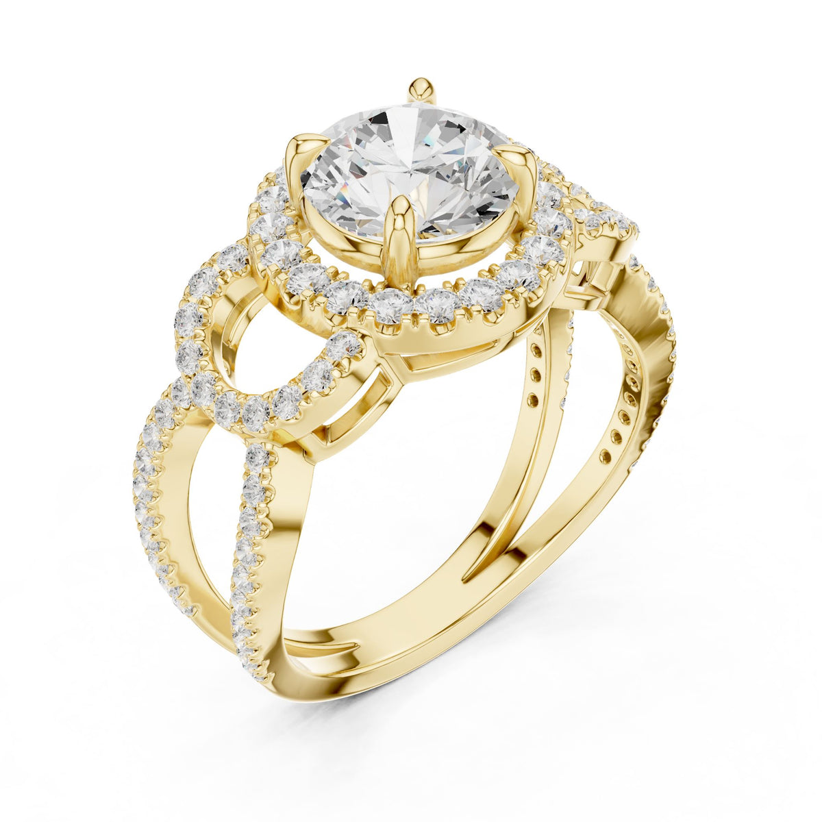 Round Halo Lab Grown Diamond Engagement Ring