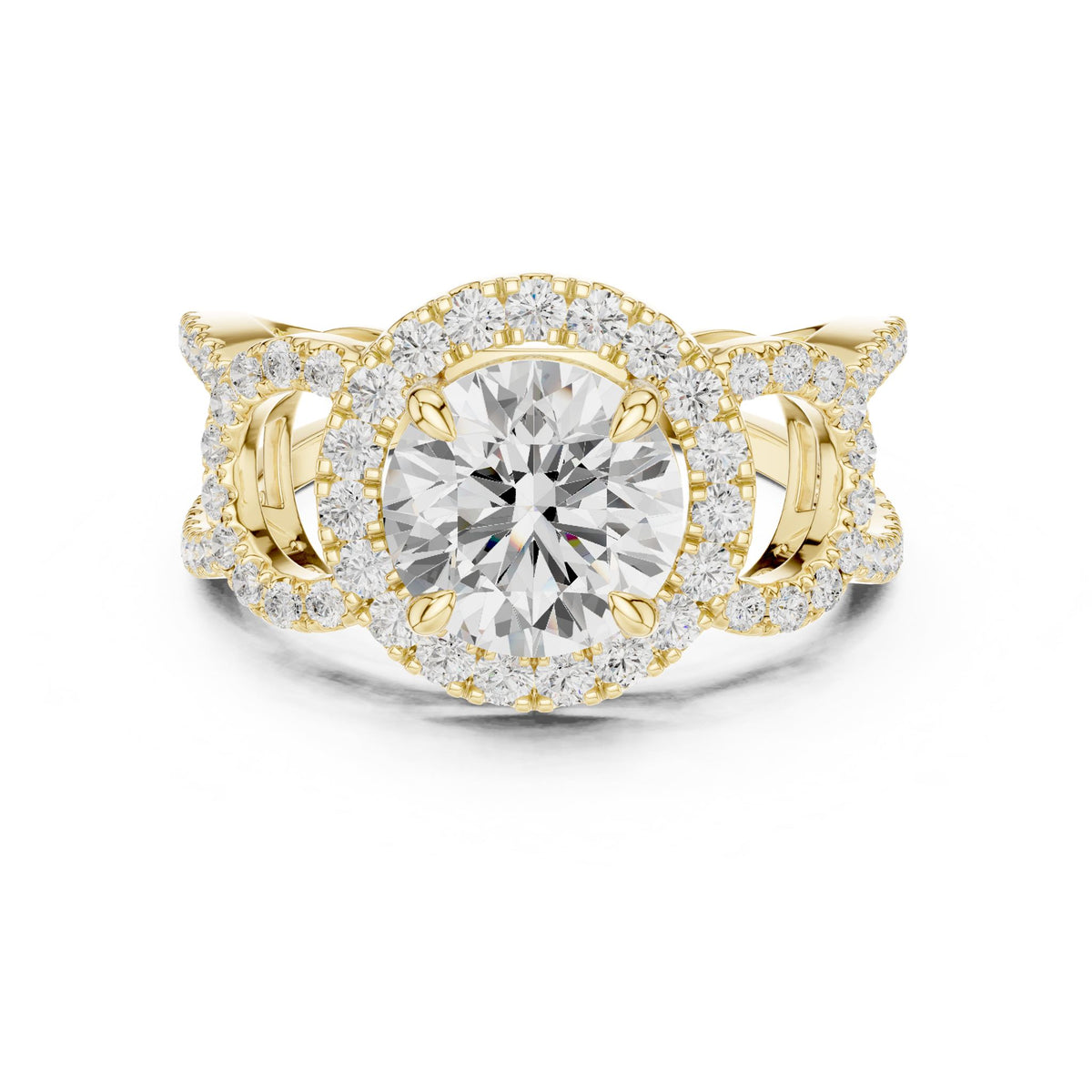 Round Halo Lab Grown Diamond Engagement Ring