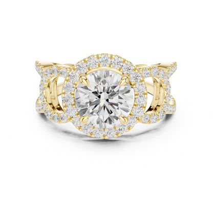 Round Halo Lab Grown Diamond Engagement Ring