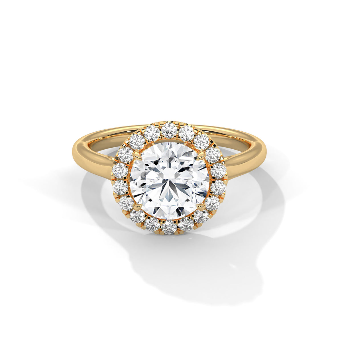 Round Halo Lab Grown Diamond Engagement Ring