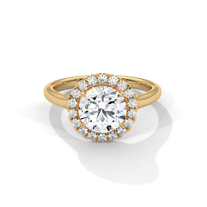 Round Halo Lab Grown Diamond Engagement Ring