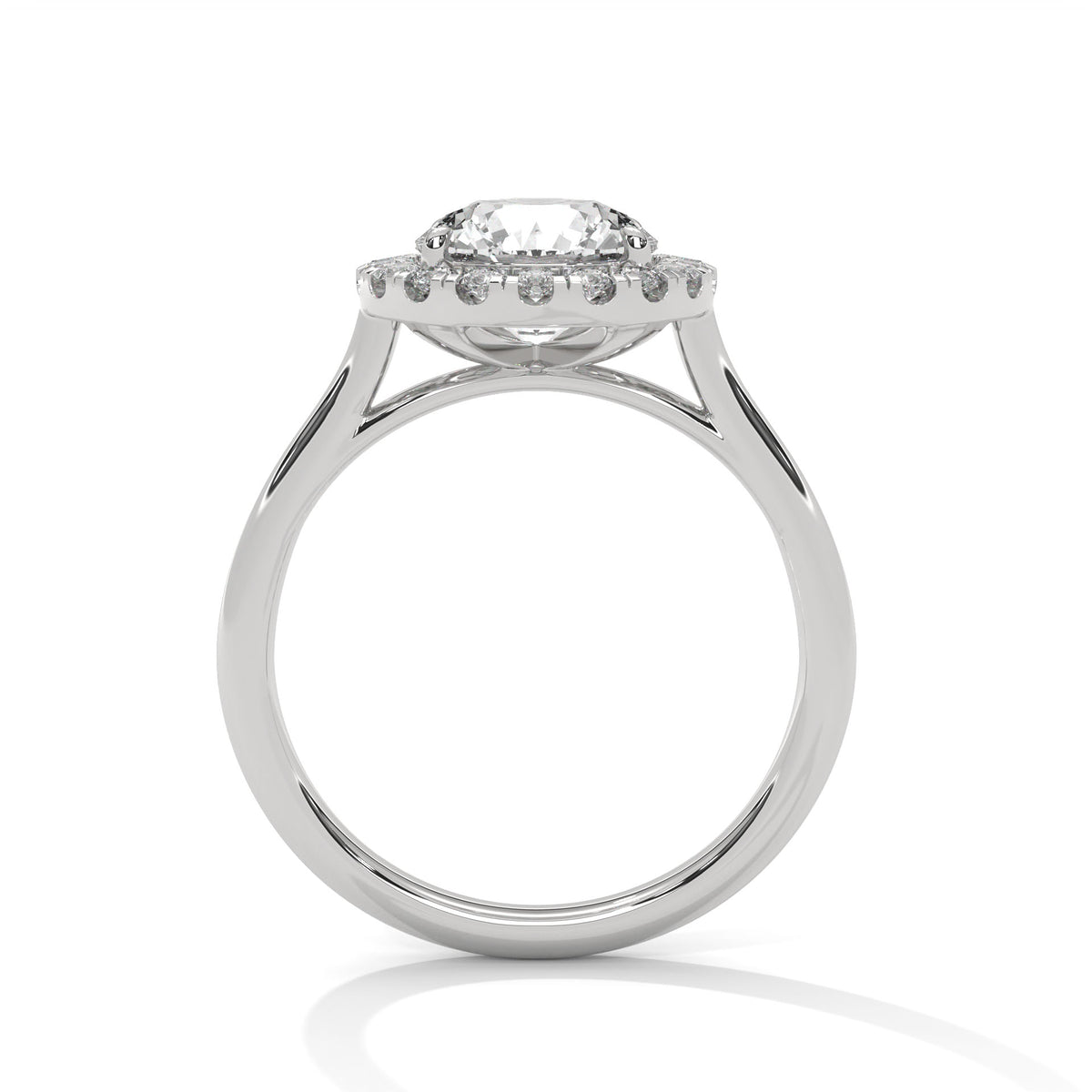 Round Halo Lab Grown Diamond Engagement Ring