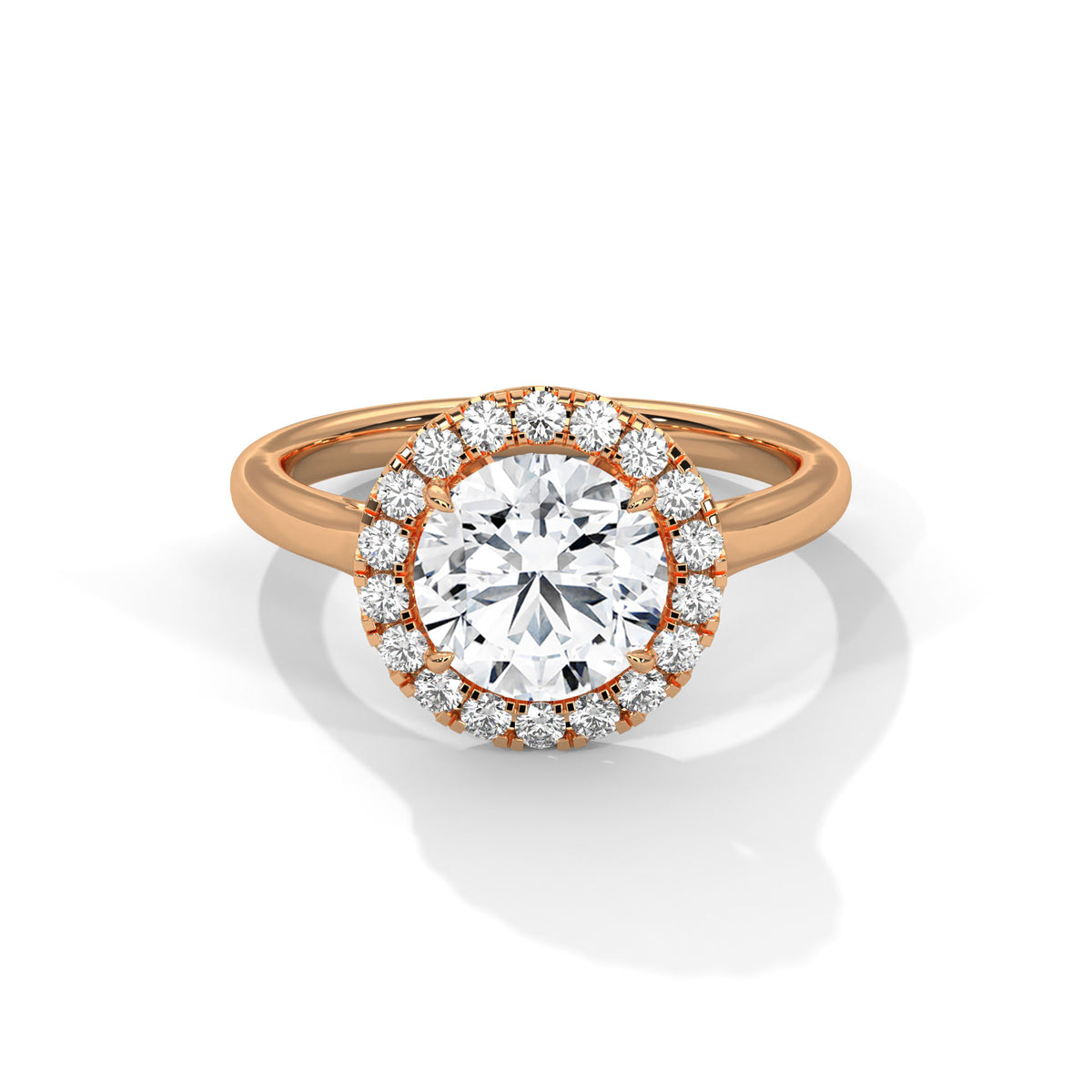 Round Halo Lab Grown Diamond Engagement Ring