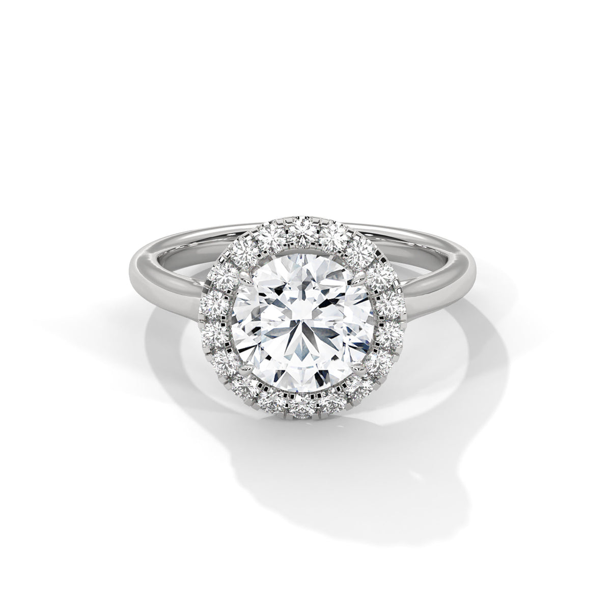 Round Halo Lab Grown Diamond Engagement Ring