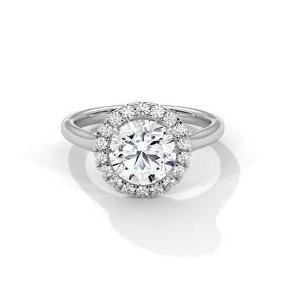 Round Halo Lab Grown Diamond Engagement Ring