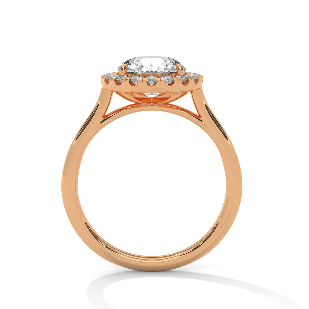 Round Halo Lab Grown Diamond Engagement Ring