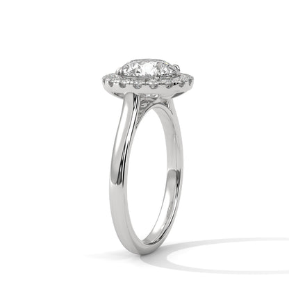 Round Halo Lab Grown Diamond Engagement Ring