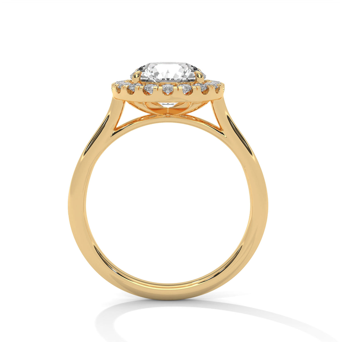 Round Halo Lab Grown Diamond Engagement Ring