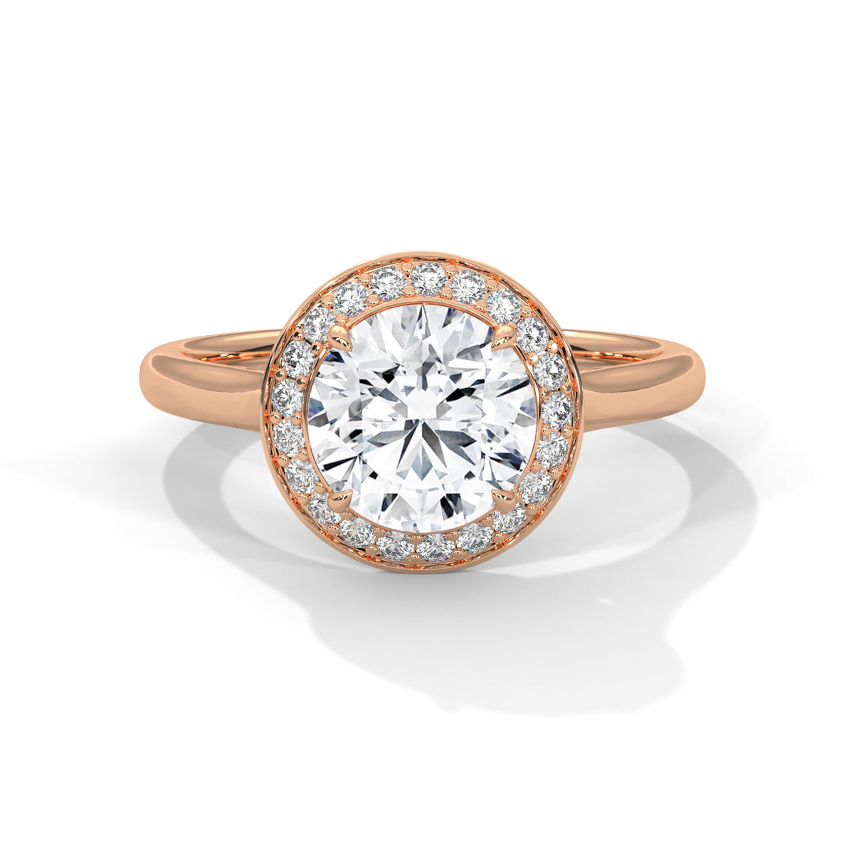 Round Halo Lab Grown Diamond Engagement Ring