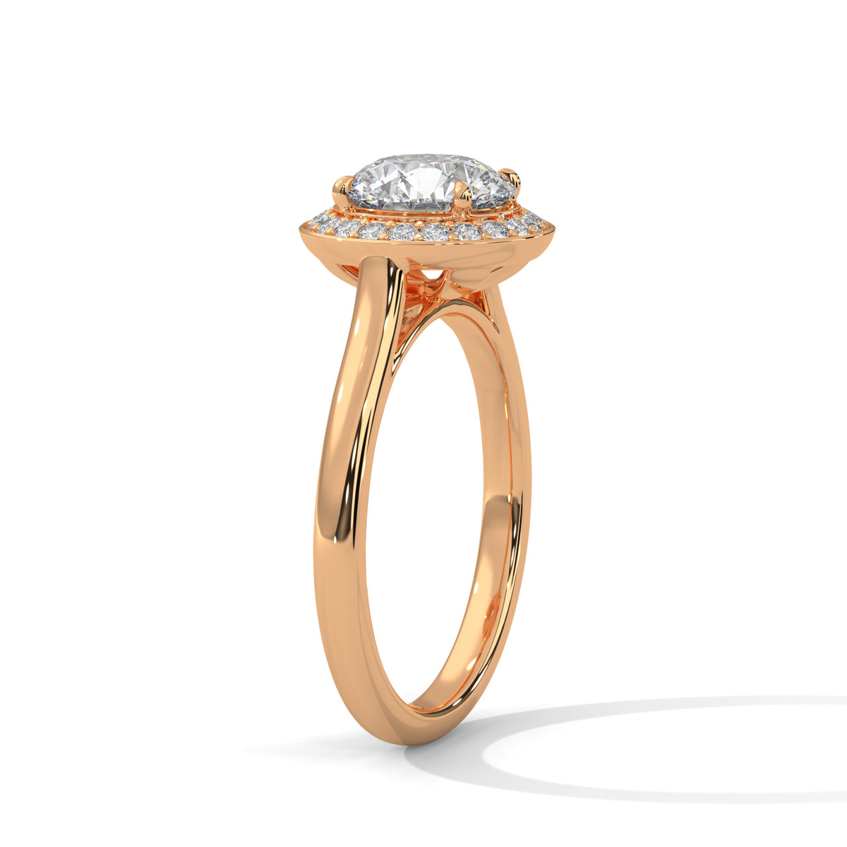 Round Halo Lab Grown Diamond Engagement Ring