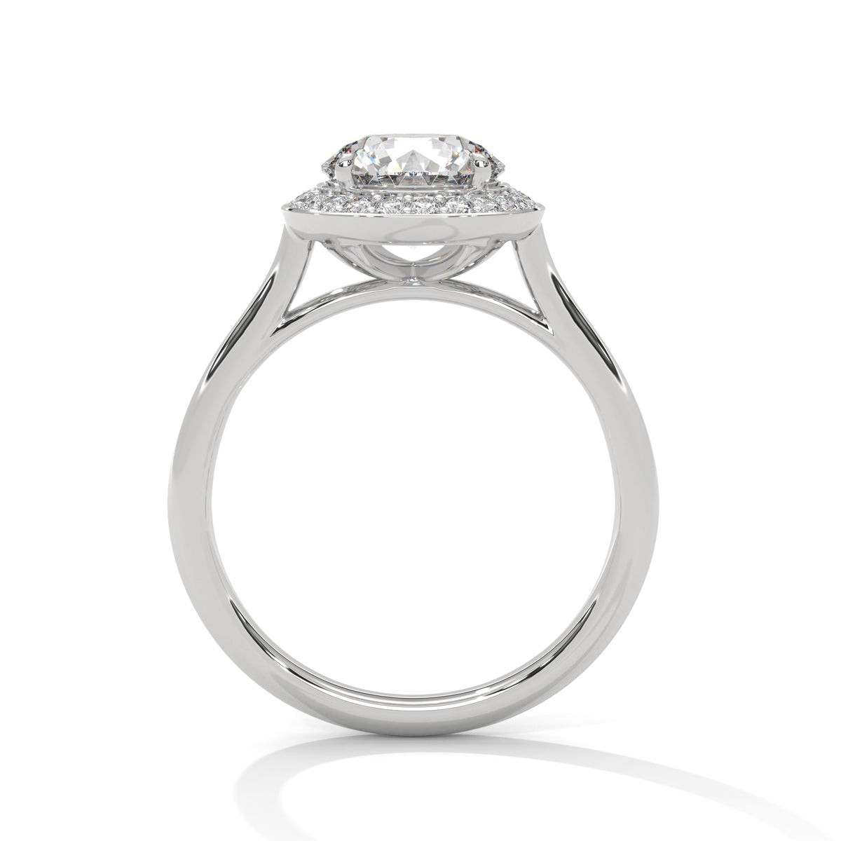 Round Halo Lab Grown Diamond Engagement Ring