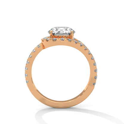 Round Halo Lab Grown Diamond Engagement Ring