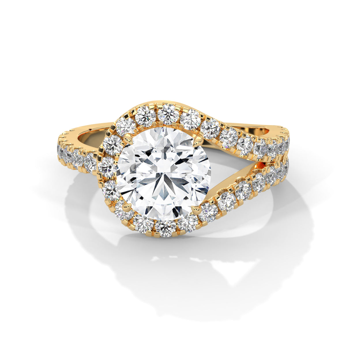 Round Halo Lab Grown Diamond Engagement Ring
