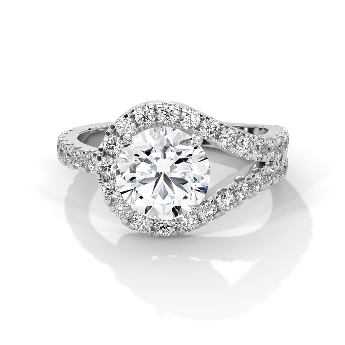 Round Halo Lab Grown Diamond Engagement Ring