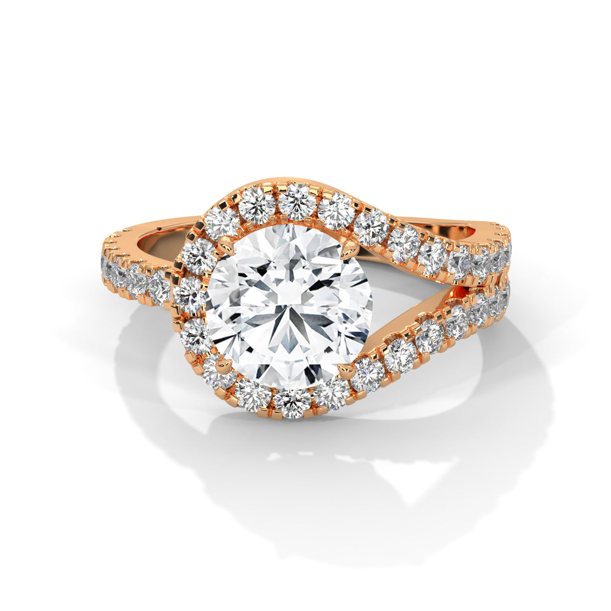 Round Halo Lab Grown Diamond Engagement Ring