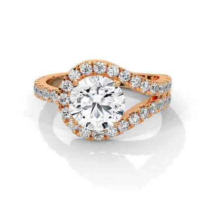 Round Halo Lab Grown Diamond Engagement Ring