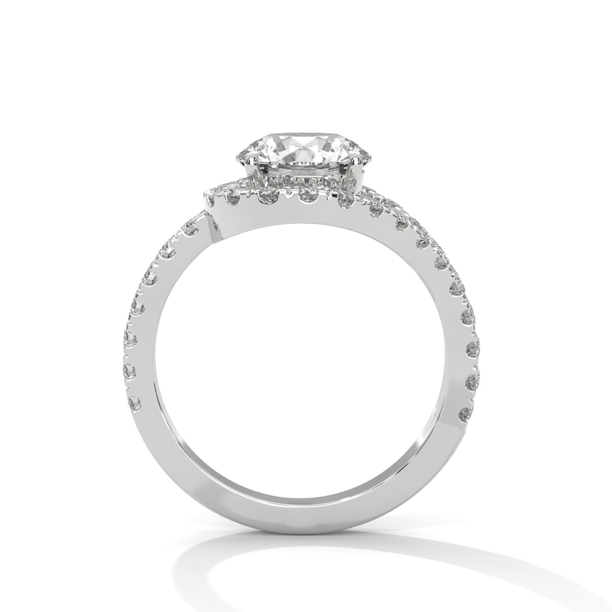 Round Halo Lab Grown Diamond Engagement Ring