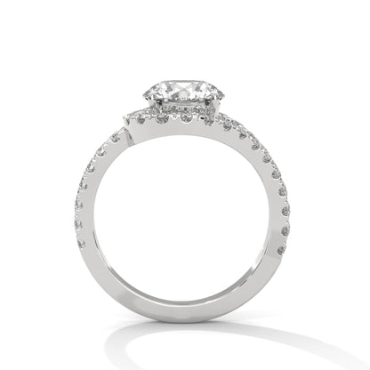 Round Halo Lab Grown Diamond Engagement Ring