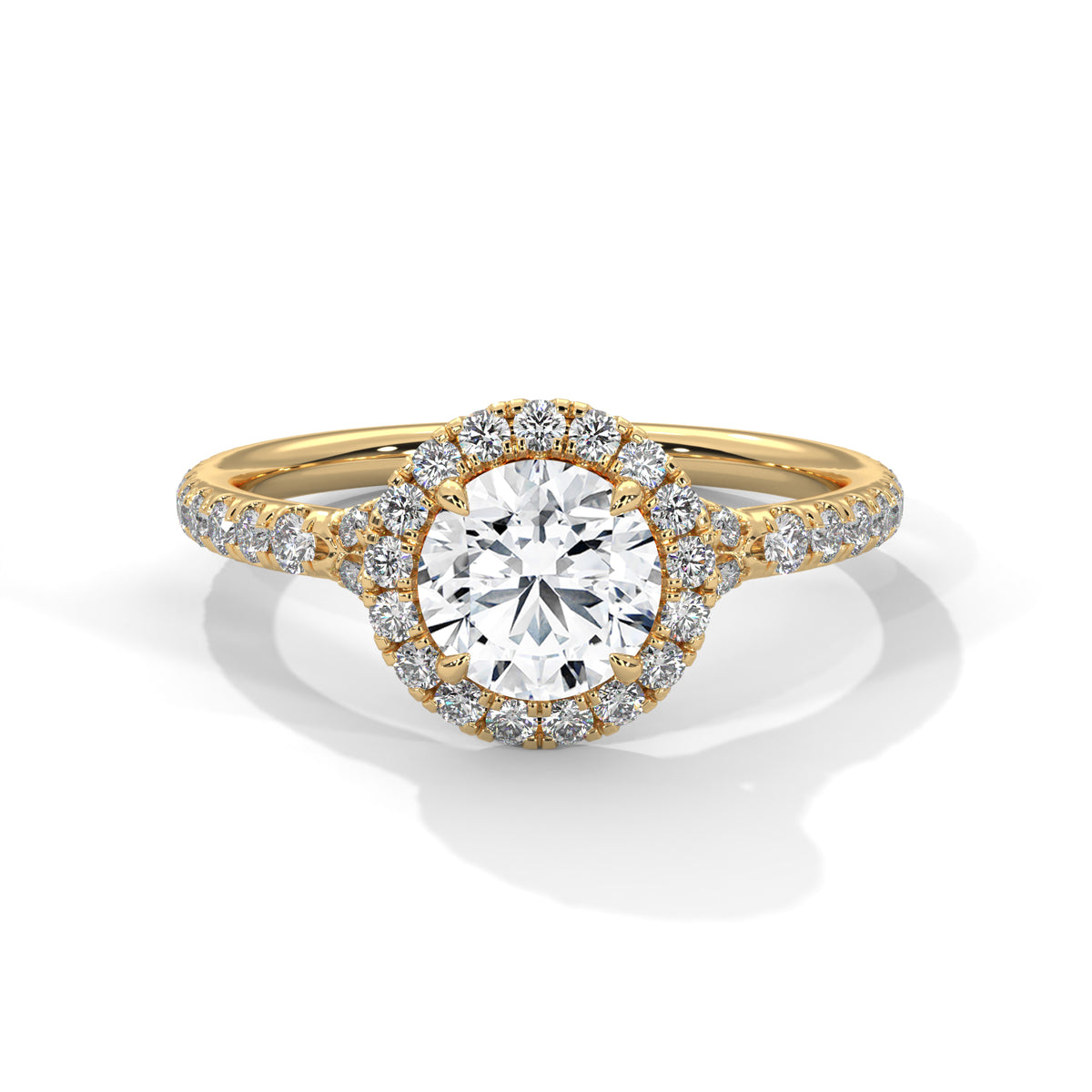 Round Halo Lab Grown Diamond Engagement Ring
