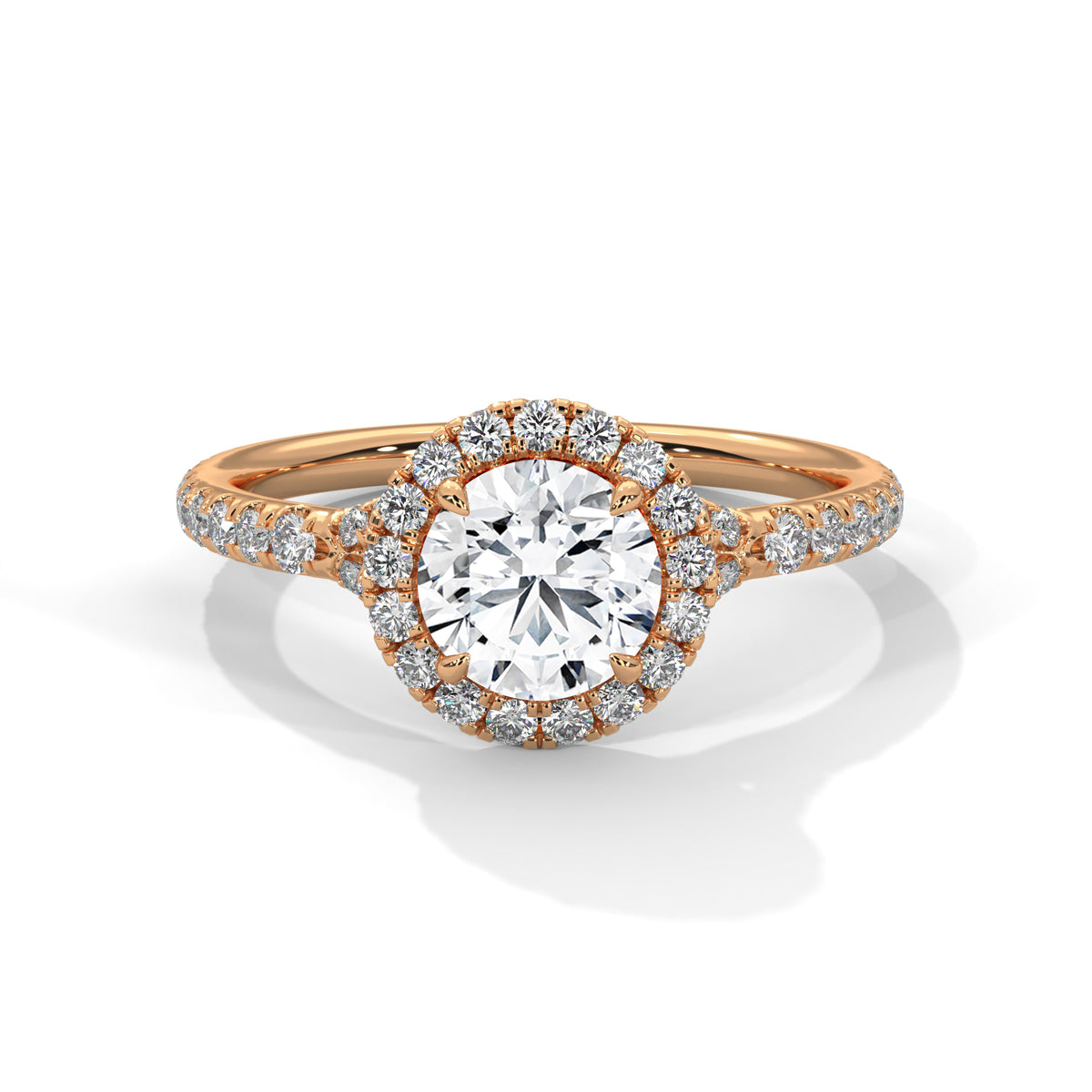 Round Halo Lab Grown Diamond Engagement Ring