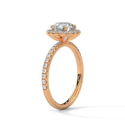 Round Halo Lab Grown Diamond Engagement Ring
