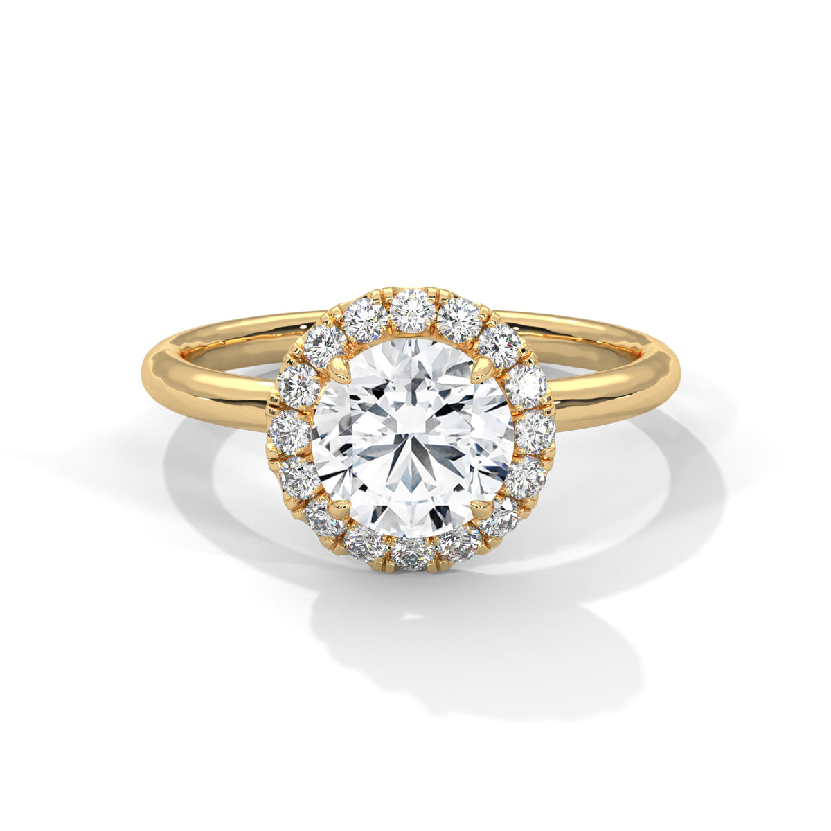 Round Halo Lab Grown Diamond Engagement Ring