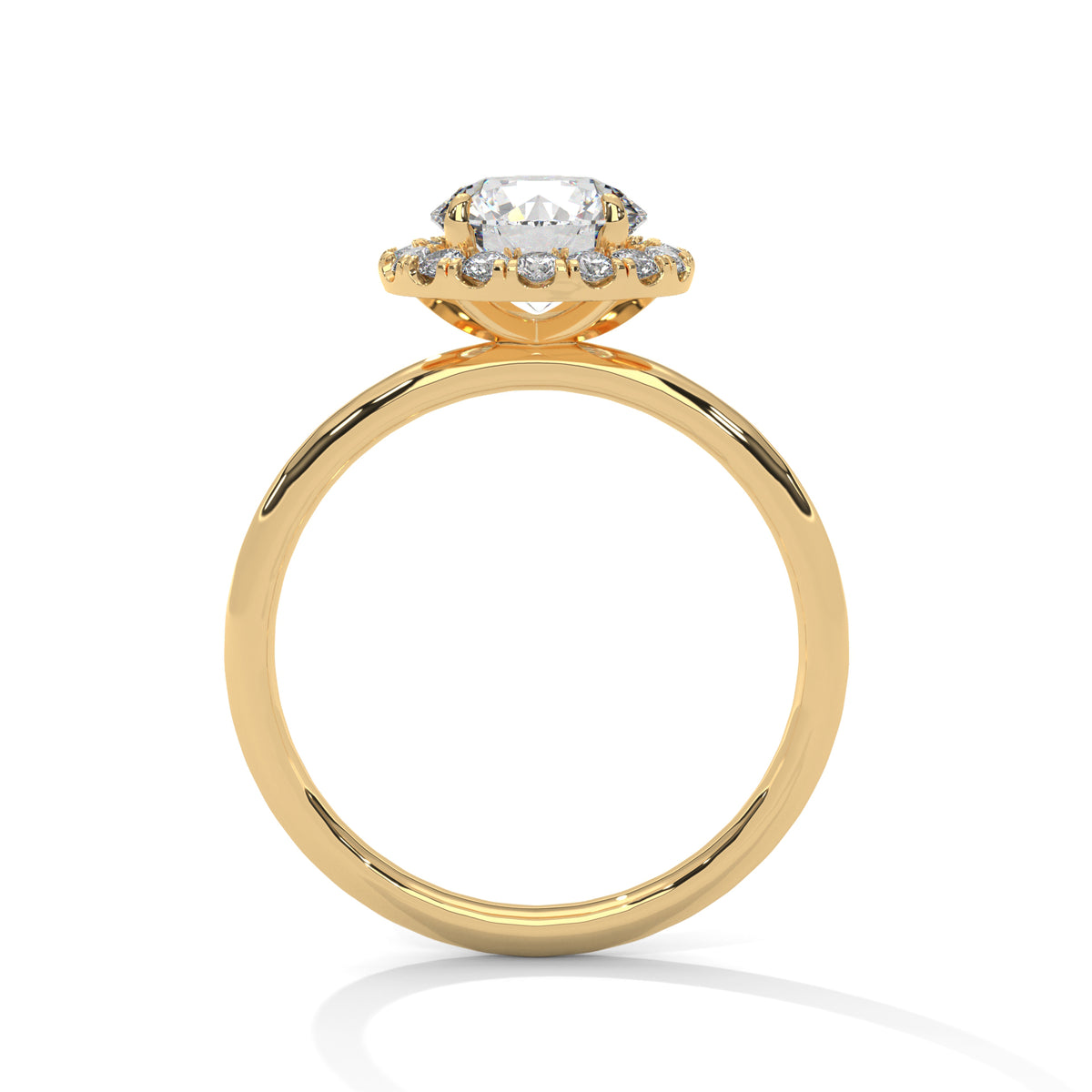 Round Halo Lab Grown Diamond Engagement Ring