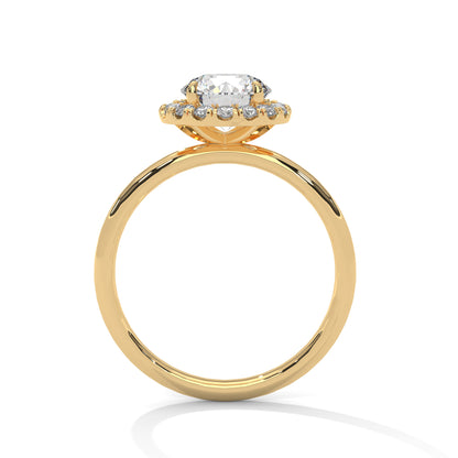 Round Halo Lab Grown Diamond Engagement Ring