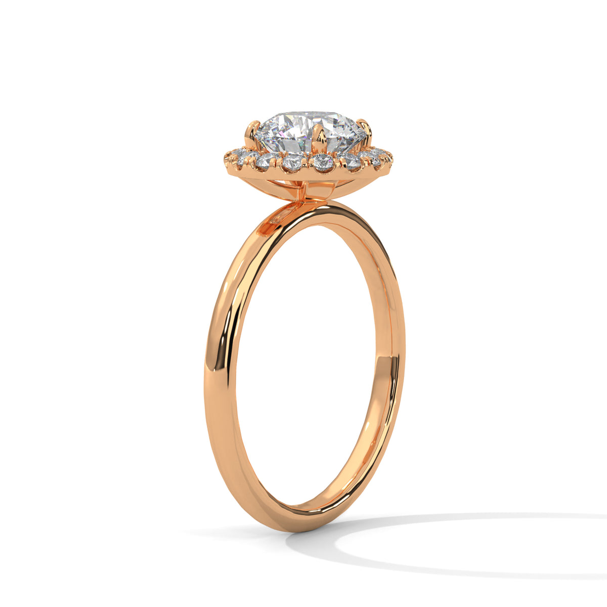 Round Halo Lab Grown Diamond Engagement Ring
