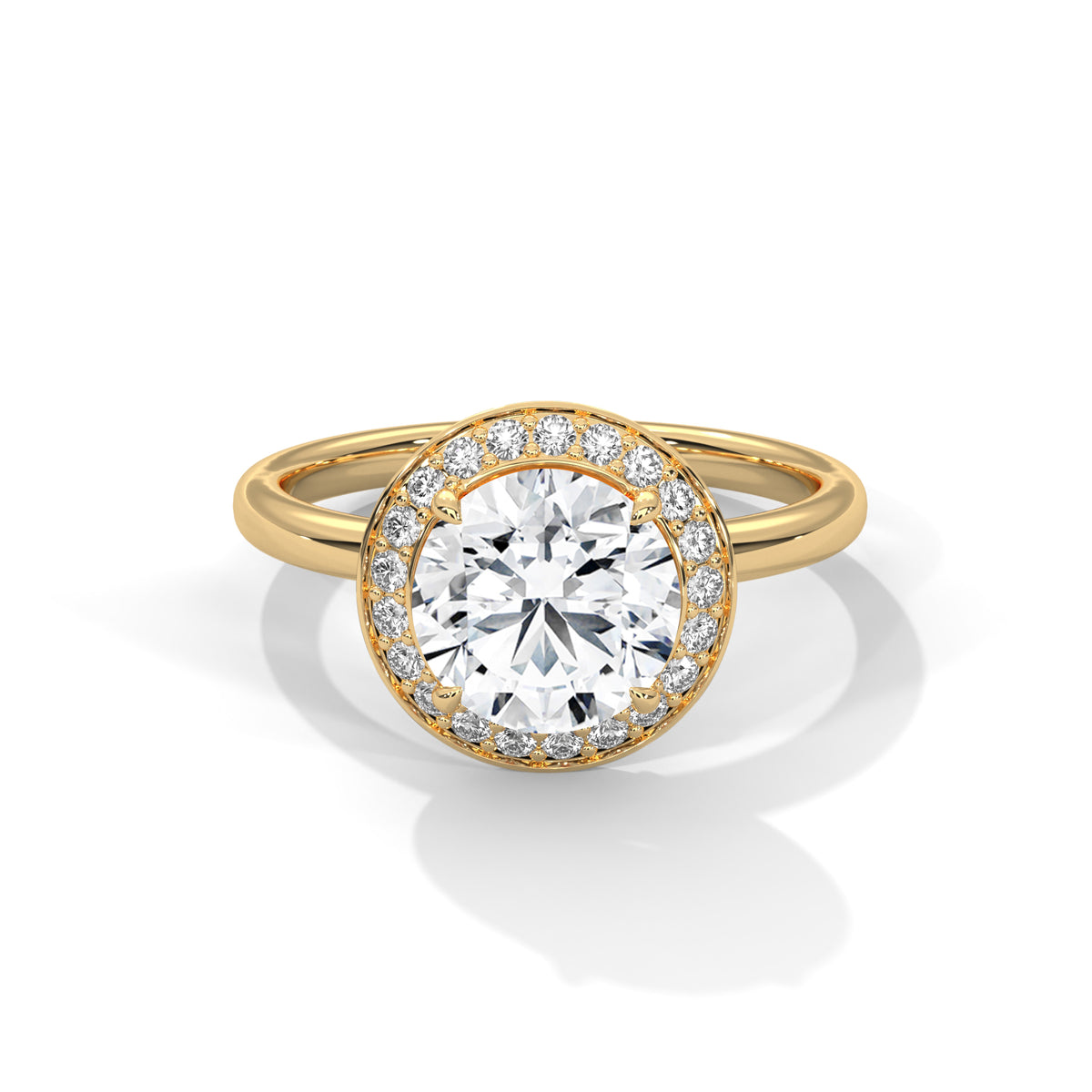 Round Halo Lab Grown Diamond Engagement Ring