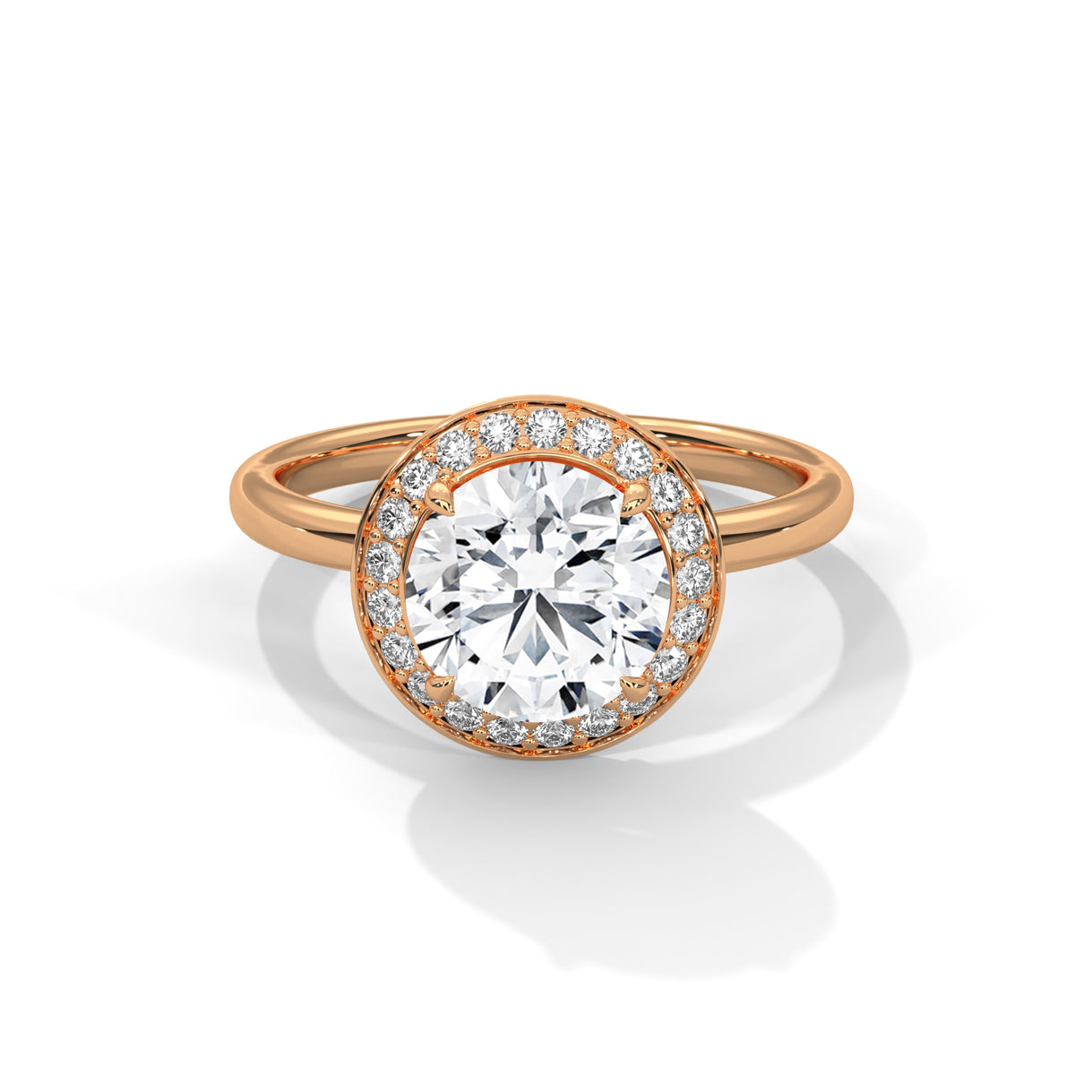 Round Halo Lab Grown Diamond Engagement Ring