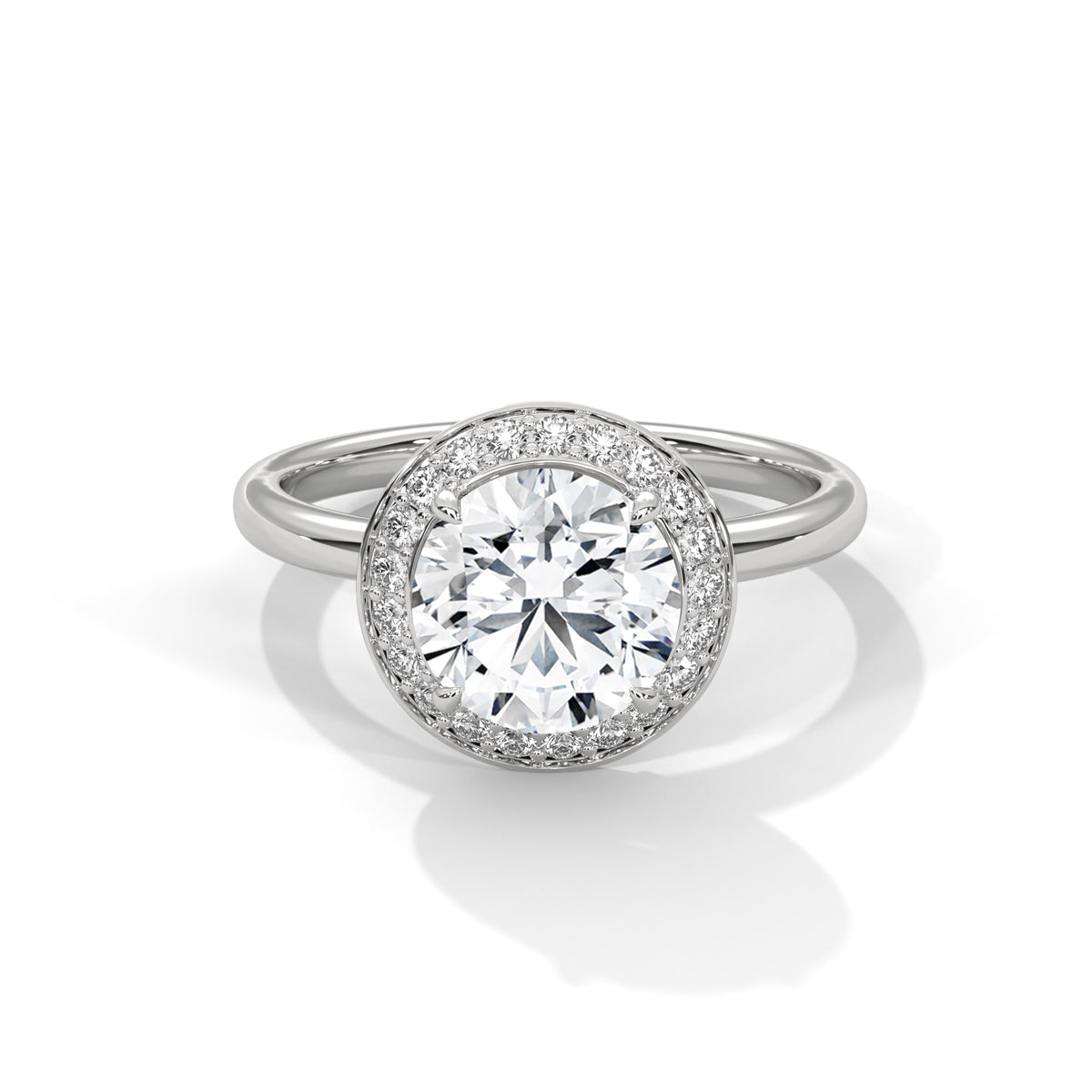 Round Halo Lab Grown Diamond Engagement Ring