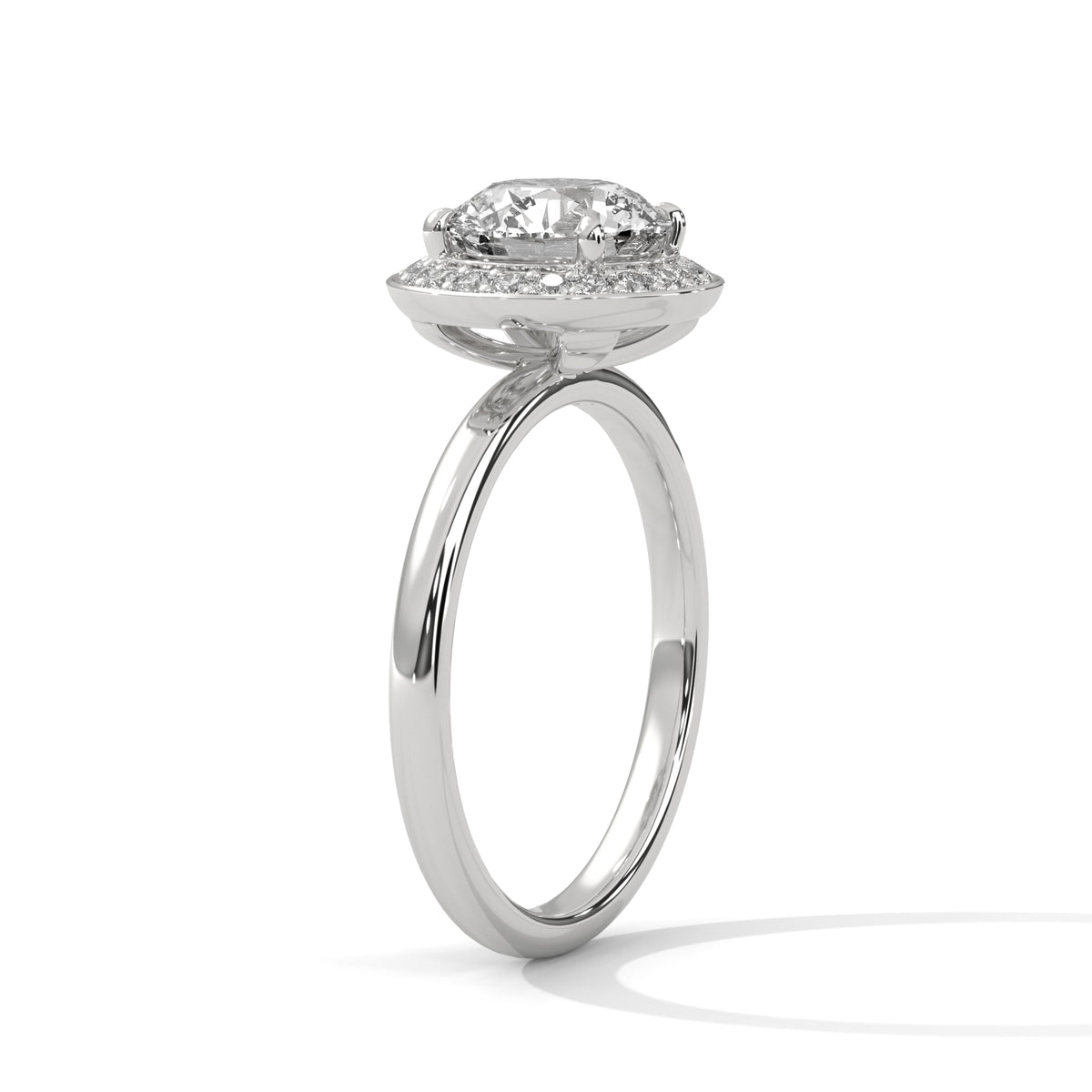 Round Halo Lab Grown Diamond Engagement Ring