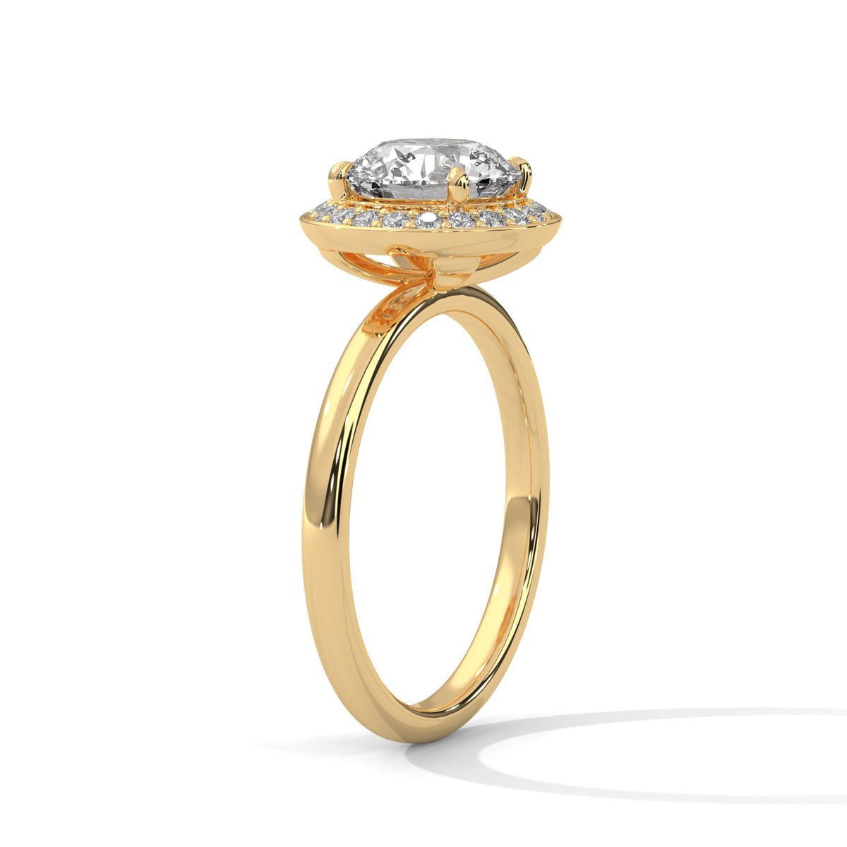 Round Halo Lab Grown Diamond Engagement Ring
