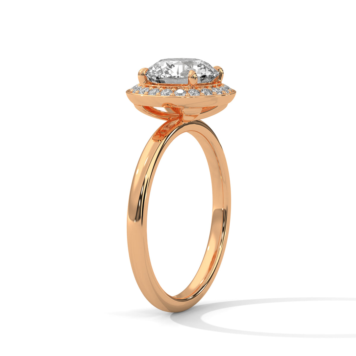 Round Halo Lab Grown Diamond Engagement Ring