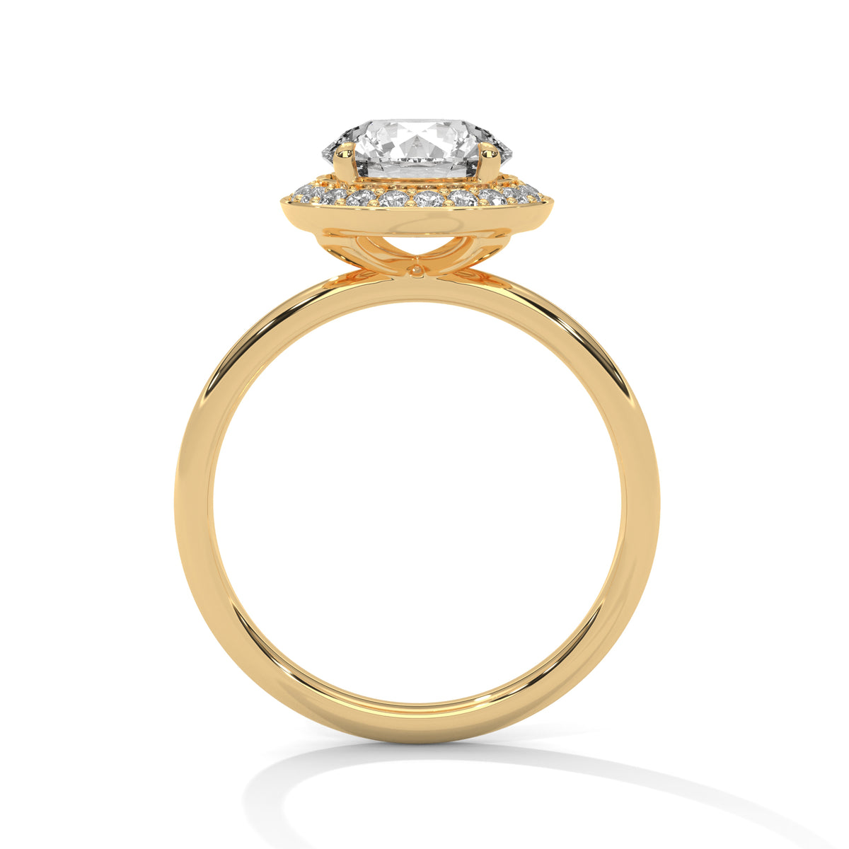 Round Halo Lab Grown Diamond Engagement Ring
