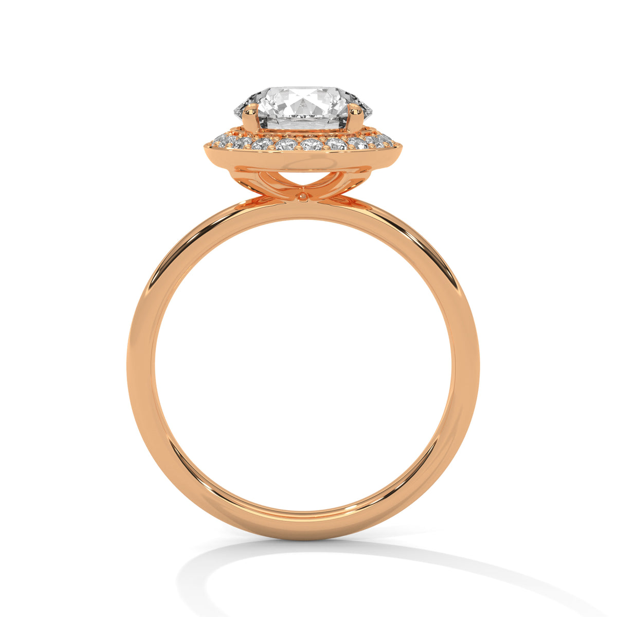 Round Halo Lab Grown Diamond Engagement Ring