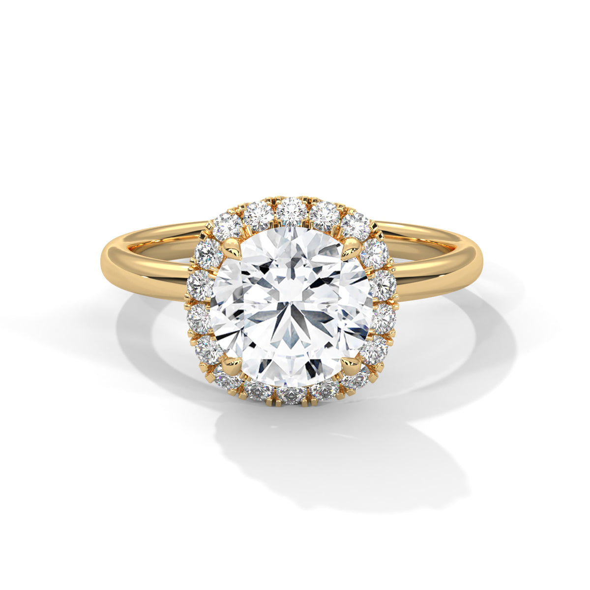 Round Halo Lab Grown Diamond Engagement Ring