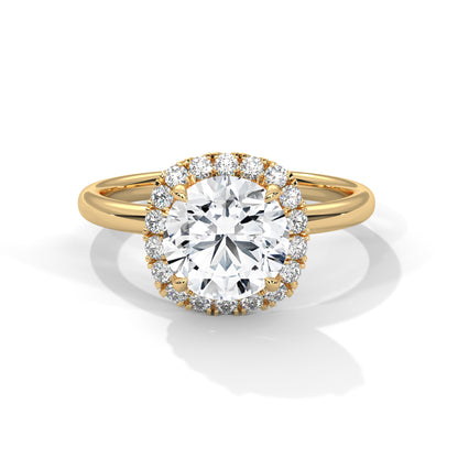 Round Halo Lab Grown Diamond Engagement Ring