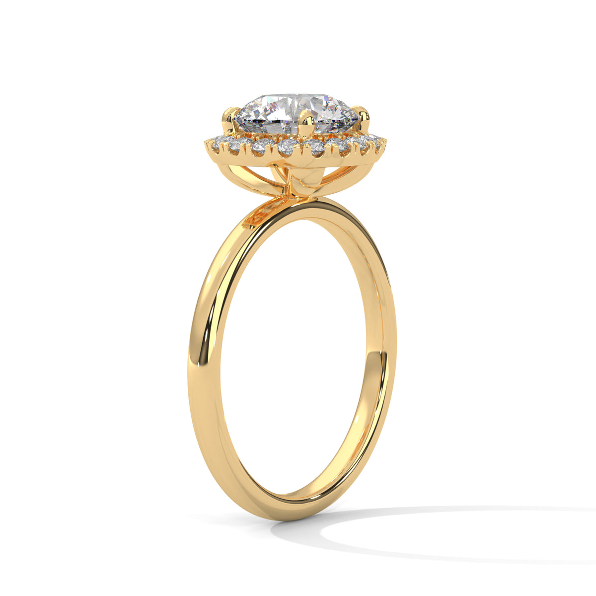Round Halo Lab Grown Diamond Engagement Ring