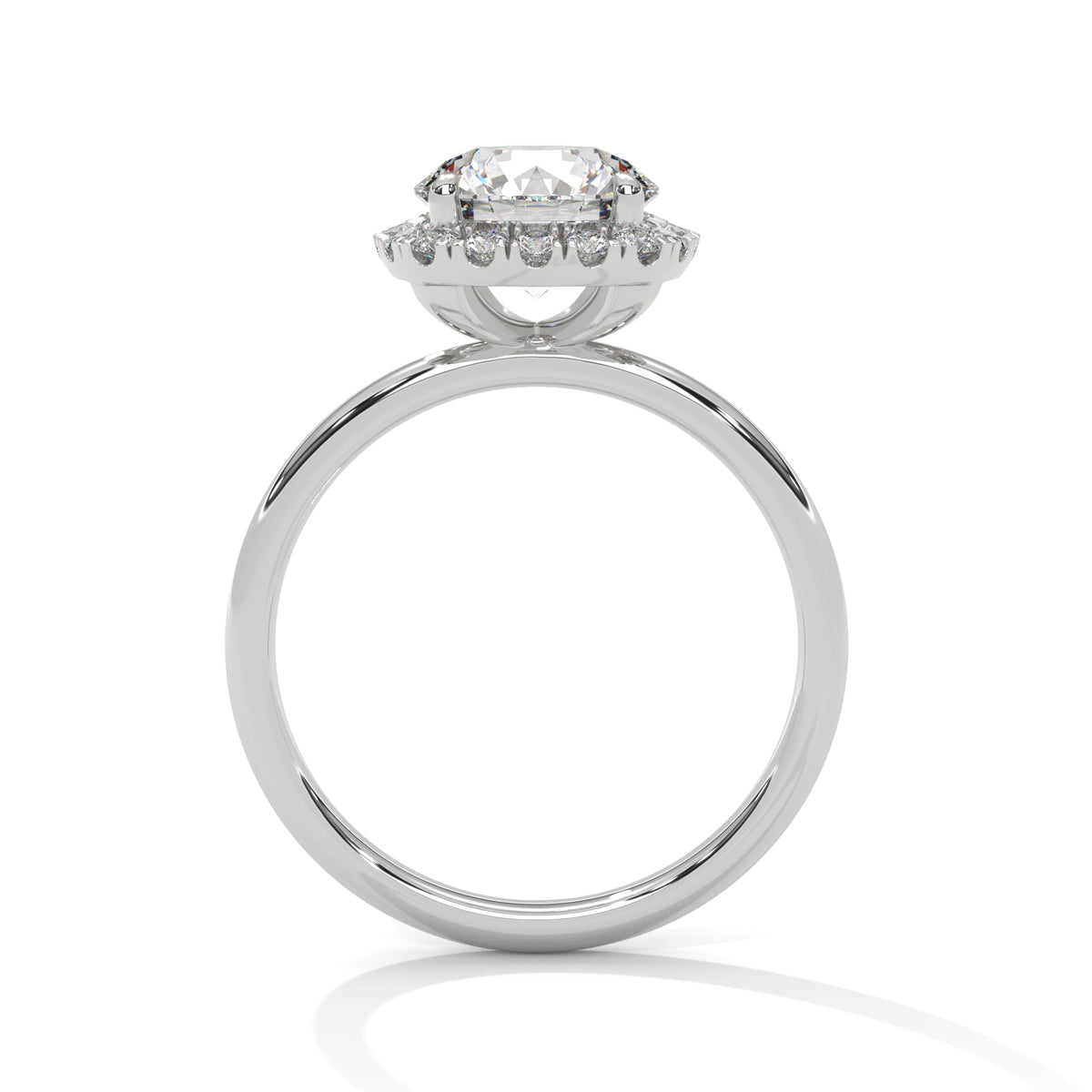 Round Halo Lab Grown Diamond Engagement Ring