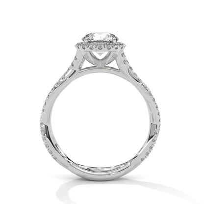 Round Halo Lab Grown Diamond Engagement Ring