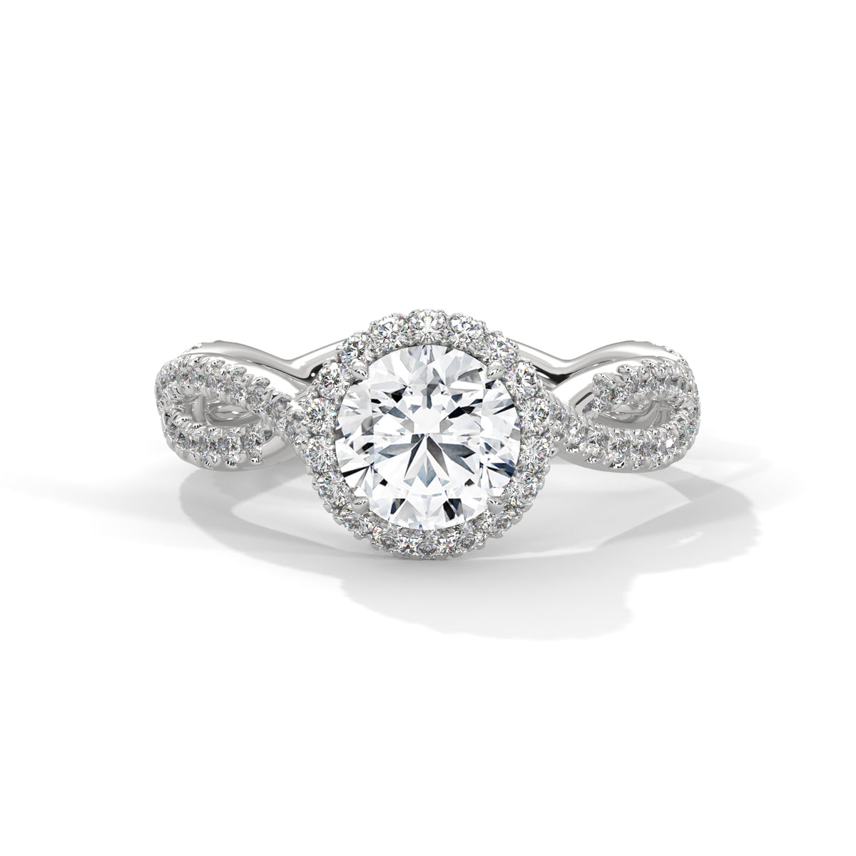 Round Halo Lab Grown Diamond Engagement Ring