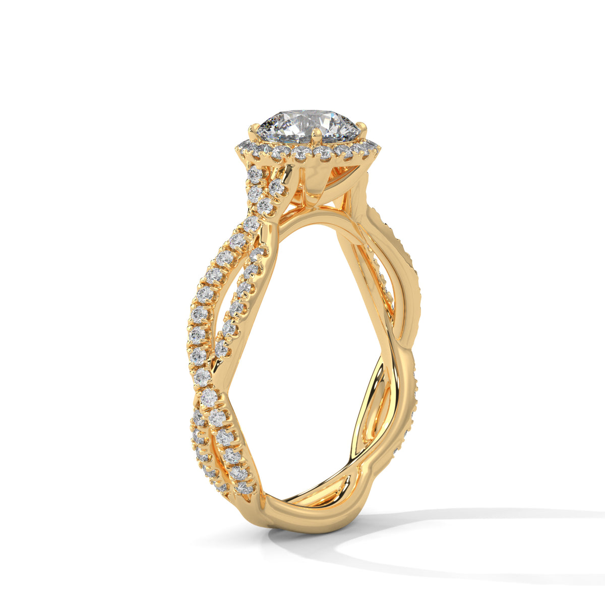 Round Halo Lab Grown Diamond Engagement Ring