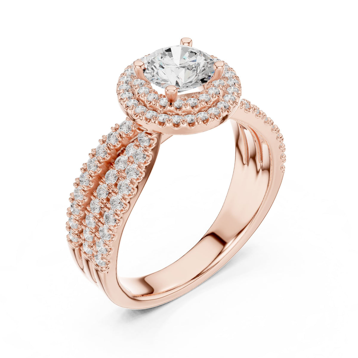 Round Halo Lab Grown Diamond Engagement Ring